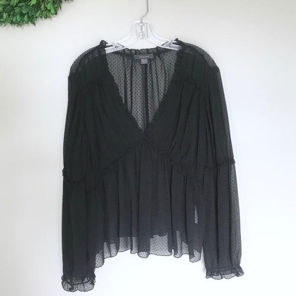 Primark Tops - Primark | plus size black dotted flowy blouse 16